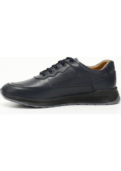 Gön Hakiki Deri Yuvarlak Burun Bağcıklı Günlük Erkek Sneaker 01391