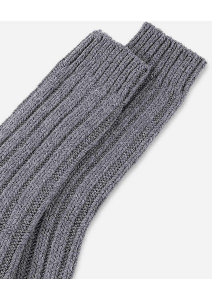 Unisex 5 Kat Alpaka Yünü Kışlık Tekli Gri Soket Çorap M 3094 G