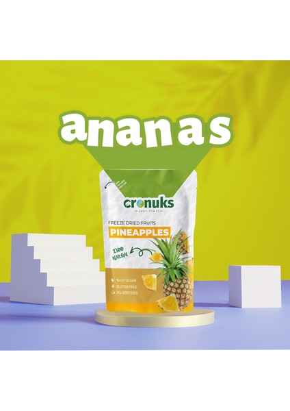 Premium Çıtır Ananas Cipsi %100 Doğal Ve Katkısız - Dondurularak Kurutulmuş Freeze Dried Kuru Ananas