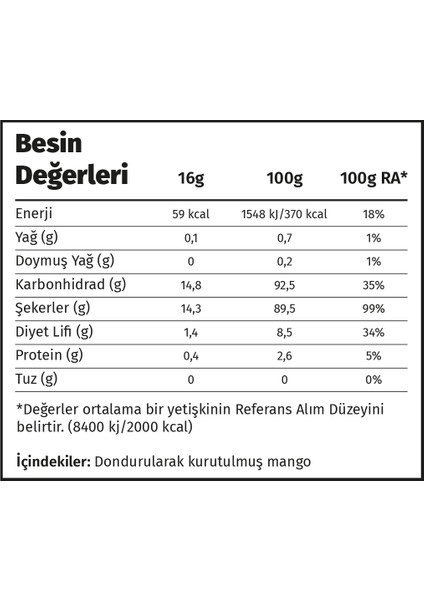 Premium Çıtır Mango Cipsi %100 Doğal Ve Katkısız - Dondurularak Kurutulmuş Freeze Dried Kuru Mango