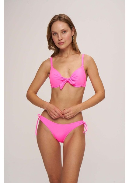 Ibis Dolgulu ve Bağcıklı Bikini Takımı Neon