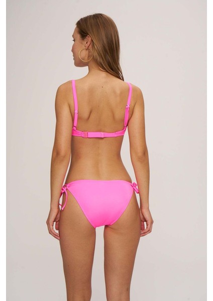 Ibis Dolgulu ve Bağcıklı Bikini Takımı Neon