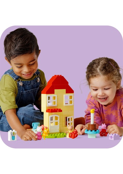 DUPLO® Peppa Pig Doğum Günü Evi 10433 - 2 Yaş ve Üzeri Çocuklar için Peppa Pig Minifigürü İçeren Eğitici Oyuncak Yapım Seti (59 Parça)