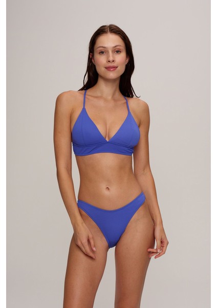 Crush Üçgen Sırttan Çapraz Askılı Bikini Takımı Sax