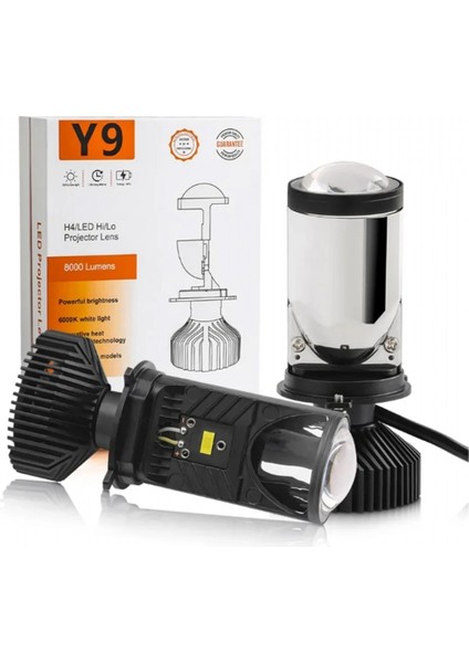 Y9 H4 Bi-Xenon Mercekli Ampul Süper Beyaz 36-50W/5000-8000LM/6000K BR0410318
