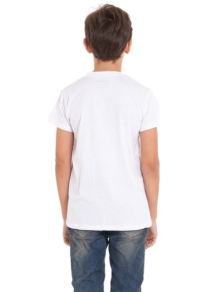 Beyaz Achive Baskılı Bisiklet Yaka 13-16 Yaş Tişört 2011-7 fiyatları