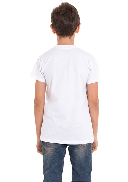 Beyaz Long Baskılı Bisiklet Yaka 13-16 Yaş Tişört 2012-4 fiyatları