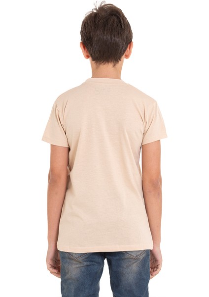 Bej Long Baskılı Bisiklet Yaka 13-16 Yaş Tişört 2012-2 fiyatları