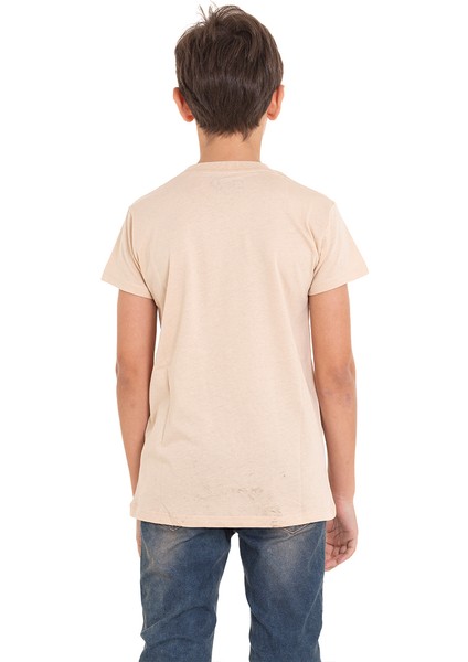 Bej Achive Baskılı Bisiklet Yaka 13-16 Yaş Tişört 2011-2 fiyatları