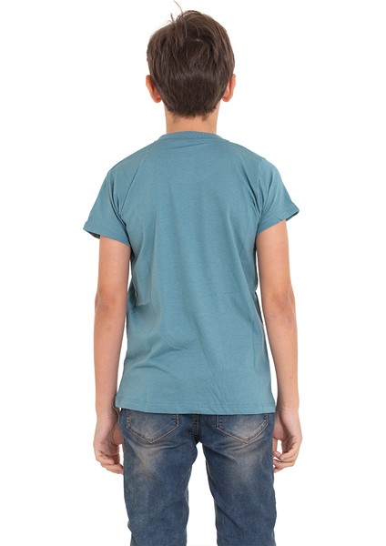 Açık Mavi Achive Baskılı Bisiklet Yaka 13-16 Yaş Tişört 2011-1 fiyatları