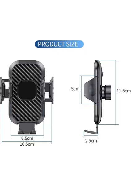 Araç Içi Telefon Tutucu 4-7 Inç Tüm Modellere Uyumlu 360 Derece Döner Kullanımı ve Kurulumu Kolay MAC33
