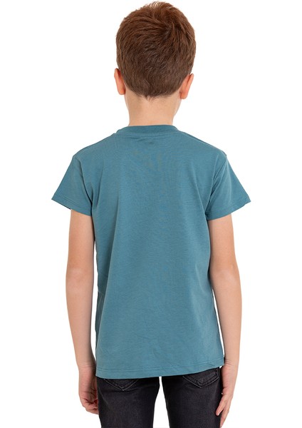 Turkuaz D-Sea Baskılı Bisiklet Yaka 5-16 Yaş Tişört 2004-5 fiyatları