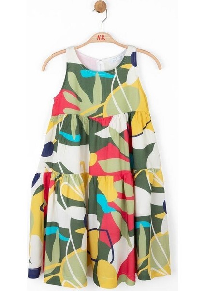 Kız Çocuk Pamuk Astarlı Renkli Yumuşak Dokulu Elbise