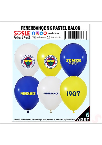 Fenerbahçe Sk Pastel Balon, 30CM x 6 Adet modelleri