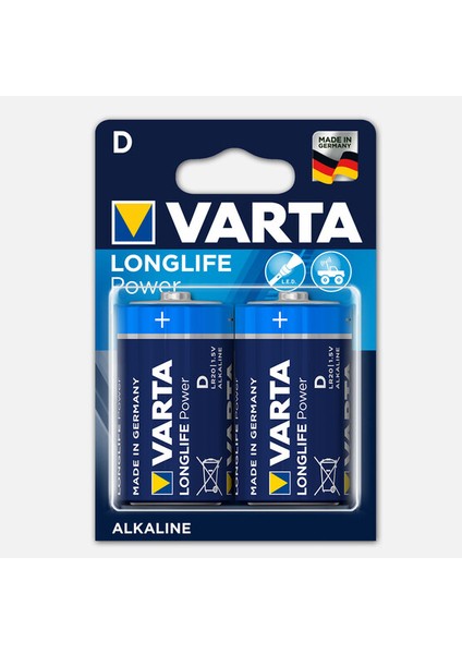 Longlife Power 2 D Alkalin Pil
