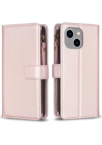IPhone 14 Için Kılıf Artı Çok Renkli Iş Çoklu Kart Yuvası Cüzdan (Yurt Dışından)
