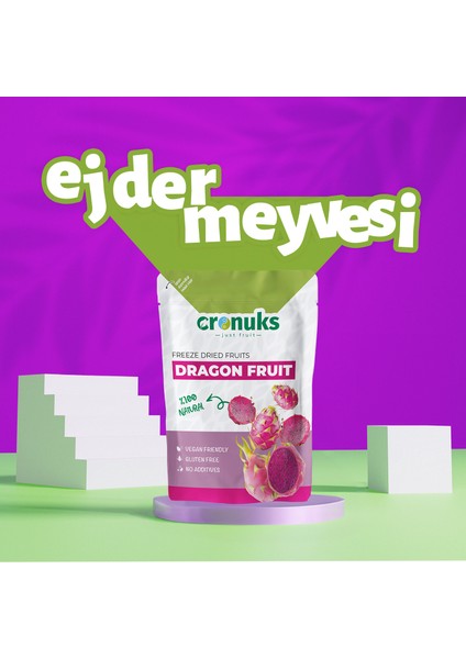 Premium Çıtır Mor Ejder Meyvesi Cipsi %100 Doğal Ve Katkısız - Dondurularak Kurutulmuş Freeze Dried Kuru Mor Ejder Meyvesi