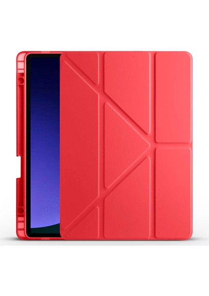 Samsung Tab S9 Ultra (X910) Standlı Kalem Bölmeli Uyku Modlu Yumuşak Tablet Kılıfı