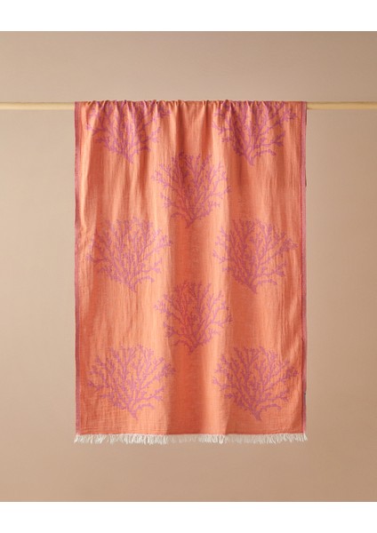 Coral Pamuklu Torba Peştamal Fuşya-Turuncu fiyatları