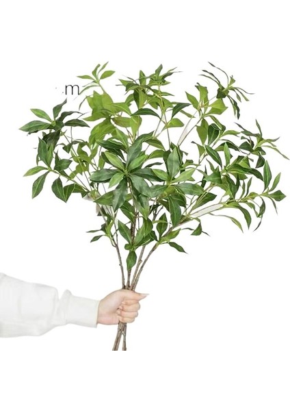 Ahşap Simli Yeşil Bitkiler, Simüle Çiçekler, Oturma Odası Masası Dekorasyonu, Buket Süslemeleri (Yurt Dışından)