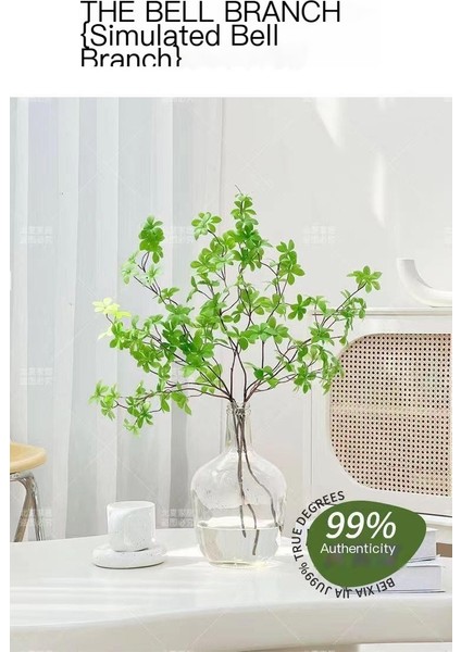 Ahşap Simli Yeşil Bitkiler, Simüle Çiçekler, Oturma Odası Masası Dekorasyonu, Buket Süslemeleri (Yurt Dışından)