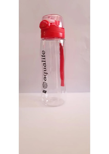 Titiz Tuşlu Otomatik Kapak Matara - Pipetli Suluk - Bpa Free - Şeffaf Matara - Su Matarası