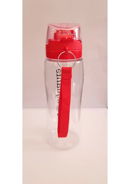 Titiz Tuşlu Otomatik Kapak Matara - Pipetli Suluk - Bpa Free - Şeffaf Matara - Su Matarası