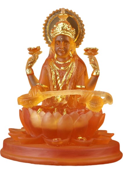 Lotus Figürleri Üzerinde Oturan Hindu Üstü Turuncu Için Hint Heykeli (Yurt Dışından) fırsatları