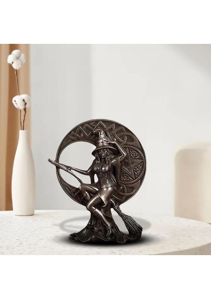 3d Cadı Heykeli Heykel Figürleri Ev Üstü Dekor El Sanatları 13 x 5 x 16 cm (Yurt Dışından)
