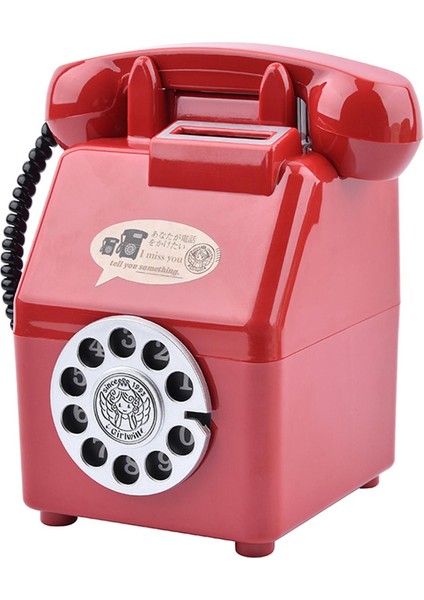 Retro Telefon Vintage Telefon Para Tasarrufu Pot Raf Ev Kırmızı (Yurt Dışından)