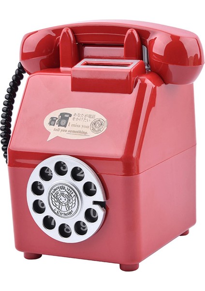 Retro Telefon Vintage Telefon Para Tasarrufu Pot Raf Ev Kırmızı (Yurt Dışından)