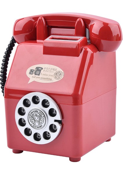 Retro Telefon Vintage Telefon Para Tasarrufu Pot Raf Ev Kırmızı (Yurt Dışından)