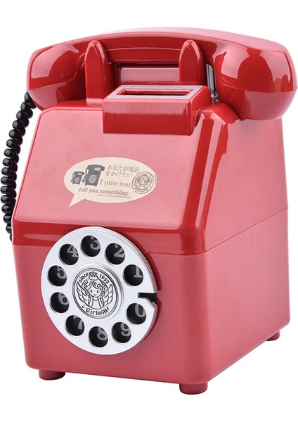 Retro Telefon Vintage Telefon Para Tasarrufu Pot Raf Ev Kırmızı (Yurt Dışından)