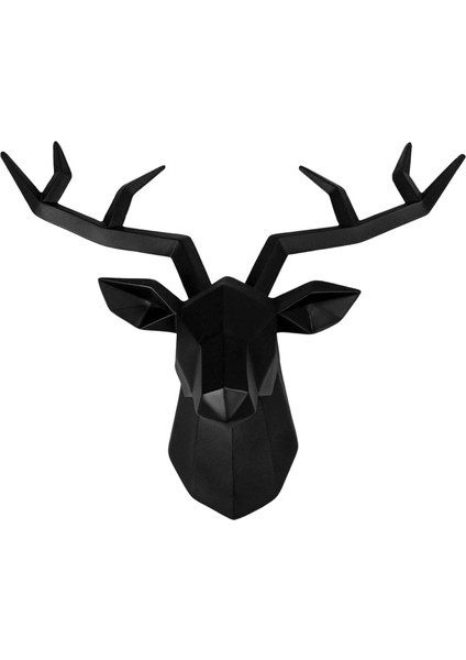 Reçine Geyik Kafası Heykel Duvara Monte Heykeli Figürler Dekorasyon (Yurt Dışından)