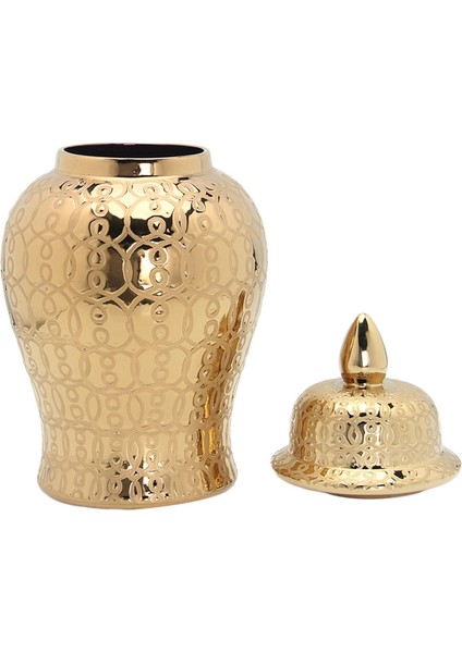 Kapak Porselen Depolama Kavanozu Çiçek Aranjmanı İle Zencefil Kavanoz 31 x 15 cm (Yurt Dışından)