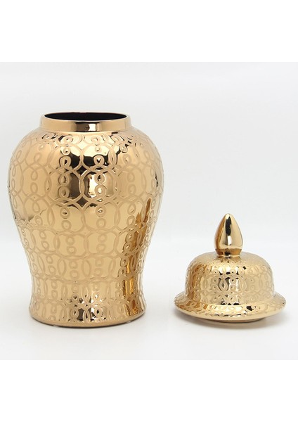 Kapak Porselen Depolama Kavanozu Çiçek Aranjmanı İle Zencefil Kavanoz 31 x 15 cm (Yurt Dışından) fırsatları