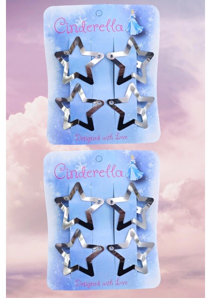 8'li Yıldız Çıt Çıt Toka Gümüş - Yıldızlı Çıtçıt Toka Metal - Y2K Star Yıldız Çıtçıtlı Toka