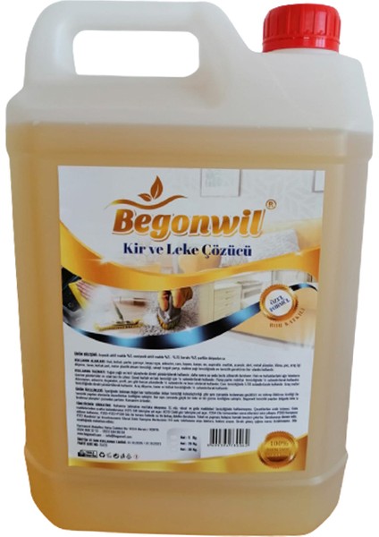 Çok Amaçlı Genel Temizlik Kir Leke Çözücü 5 Litre 4 Adet 1/4 Konsantre fiyatları