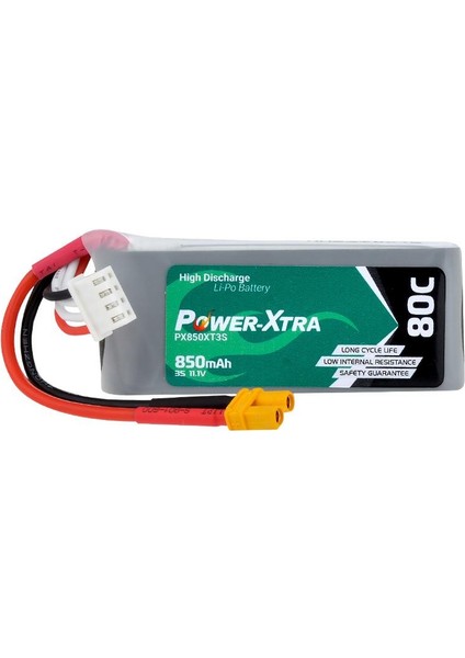 PX850XT3S - 3S1P - 11.1V 850 Mah Li-Polymer Pil -80C