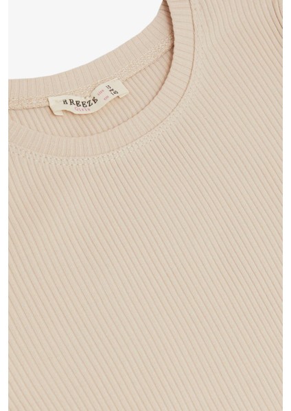 Kız Çocuk Tişört Taş Püsküllü 9-14 Yaş, Bej modelleri