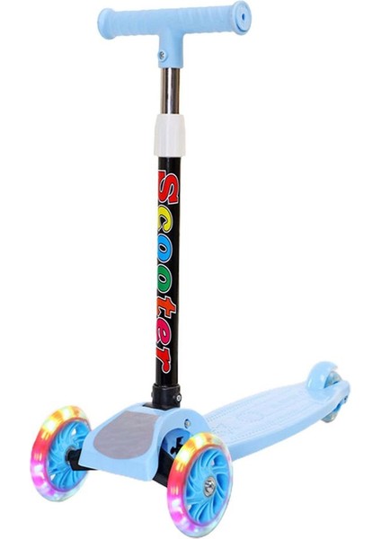 Katlanabilir Çocuk Scooter'ı 2-8 Yaşında Üç Tekerlekli Yanıp Sönen Scooter (Yurt Dışından)