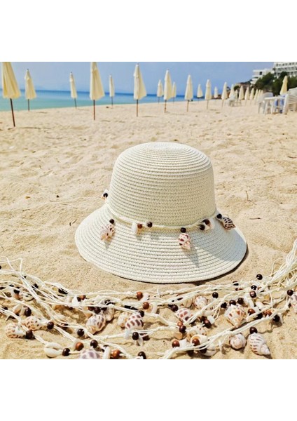 Kabuklu Hasır Şapka Bayanlar Yaz Güneş Koruyucu Şapka Plaj Şapkası (Yurt Dışından) fiyatları
