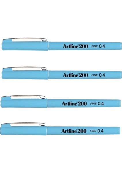 200N Fine Writing Pen Light Blue 4 Adet