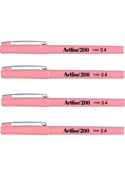 200N Fine Writing Pen Apricot 4 Adet