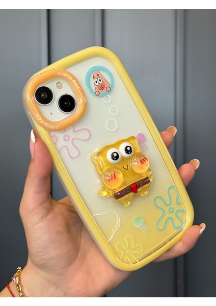 iPhone 15 Plus ve 14 Plus Uyumlu 3 Boyutlu Karakter Desenli Darbe Emici Özellikli Koruyucu Kılıf