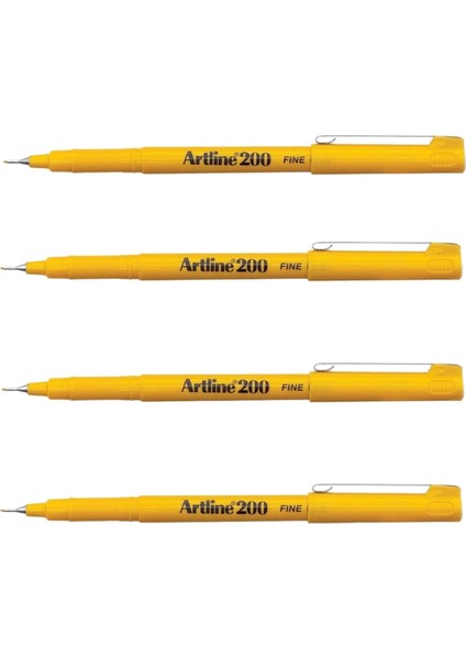 200N Fine Writing Pen Yellow 4 Adet