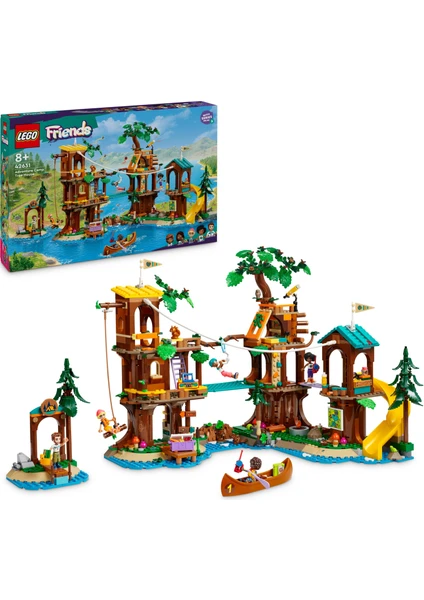 LEGO® Friends Macera Kampı Ağaç Ev 42631 - 8 Yaş ve Üzeri Çocuklar için Leo, Aliya, Jamila ve Olly Minifigürü İçeren Yaratıcı Oyuncak Yapım Seti (1128 Parça)