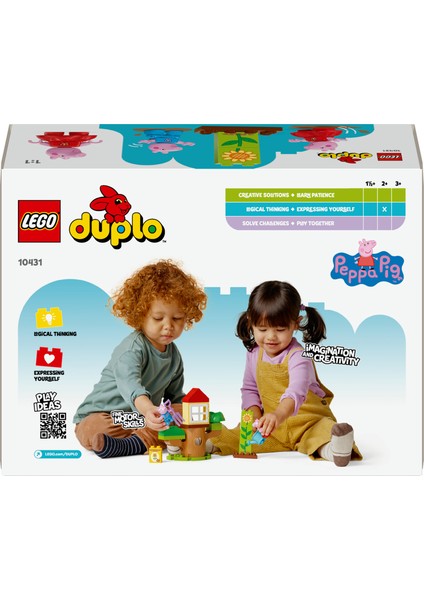 ® DUPLO® Peppa Pig Bahçe ve Ağaç Ev 10431 - 2 Yaş ve Üzeri Çocuklar için Peppa Pig Minifigürü İçeren Eğitici Oyuncak Yapım Seti (20 Parça)