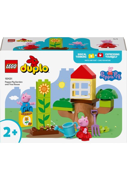 ® DUPLO® Peppa Pig Bahçe ve Ağaç Ev 10431 - 2 Yaş ve Üzeri Çocuklar için Peppa Pig Minifigürü İçeren Eğitici Oyuncak Yapım Seti (20 Parça)