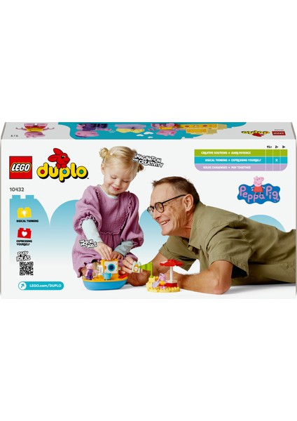 LEGO® DUPLO® Peppa Pig Tekne Gezisi 10432 - 2 Yaş ve Üzeri Çocuklar için Peppa Pig Minifigürü İçeren Eğitici Oyuncak Yapım Seti (23 Parça)